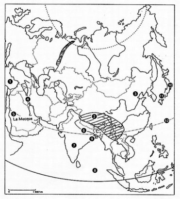 Carte de l'Asie