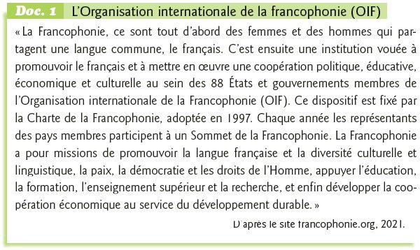 Carte sur l'OIF